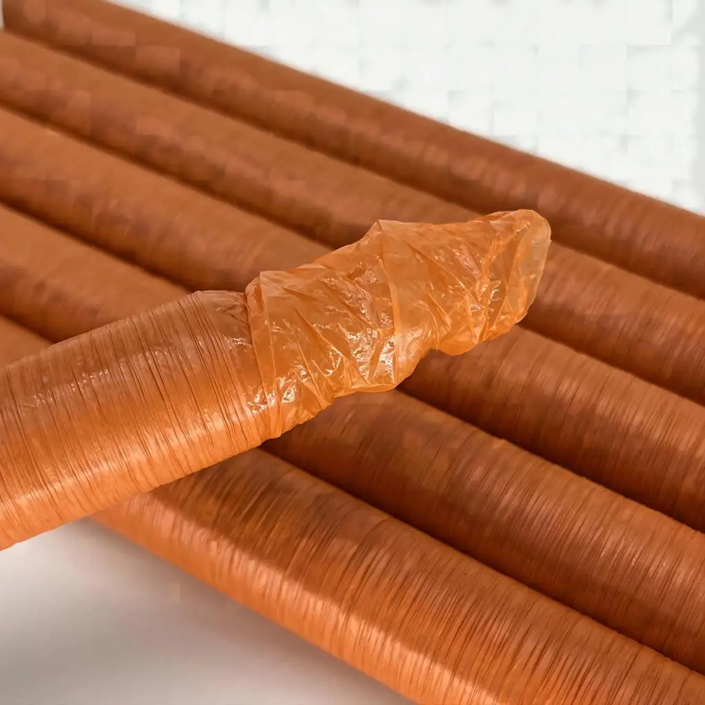 Salmon Color collagen casing from China can be used for frying/Cooking