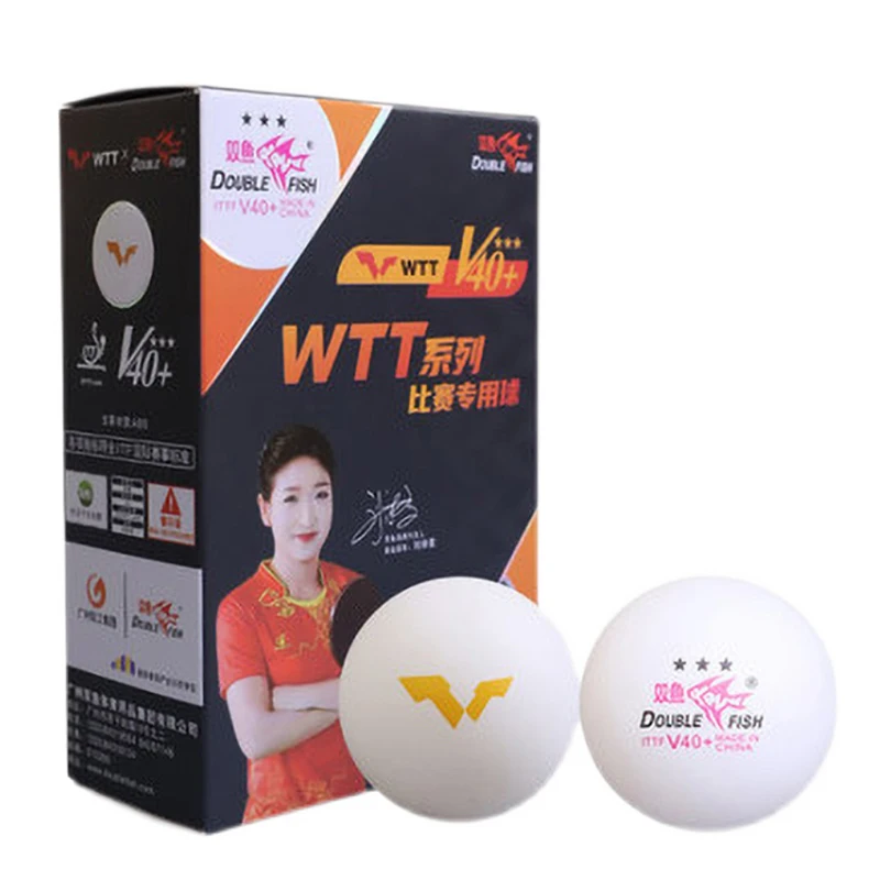 Двойная рыба WTT ITTF одобренные пинг-понг Мячи V40 + 3 звезды мячи для настольного тенниса