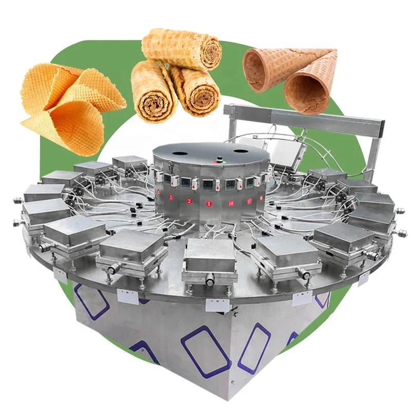 Stroopwafel Wooden Cone Waffle Semi Automatic Wafer Stick Bake Biscuit Production Line Machine for Trade