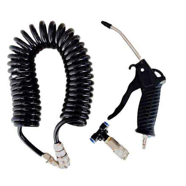 heavy duty air compressor tool cleaning black POM plastic pneumatic dust blowing blower gun with 5 Meters PU hose