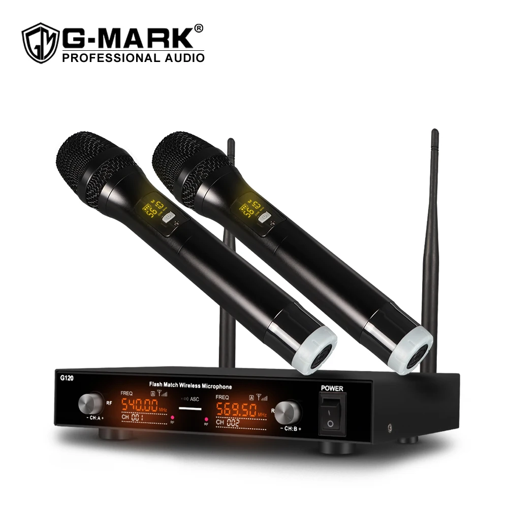 G-MARK G120 обеспечивает наилучшую производительность 50 м дальность работы: Профессиональный UHF двухканальная Беспроводная