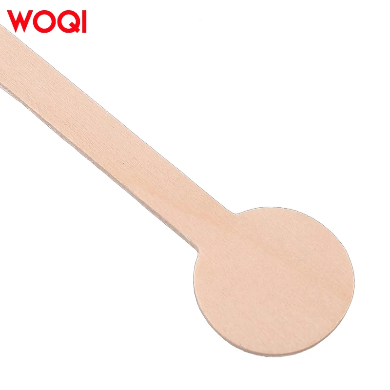WOQI Hot Sale Food Grade Various Size  Disposable Natural Wooden Round Head Coffee Stirring Stick for Coffee Tea
