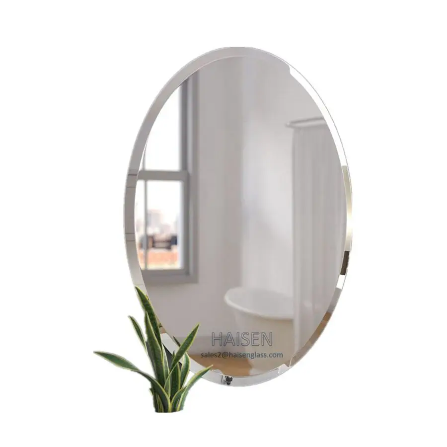 Customized bevel clear float glass mirror beveled glass pieces