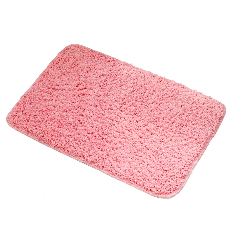 Water Absorbent Polyester Soft Washable Cute  Bathroom Rug Custom Solid Non Slip Anti Slip Microfiber Cushioned Bath Mat