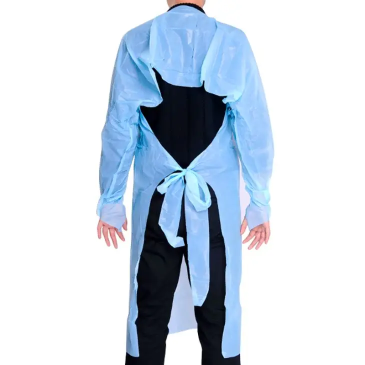 2022 new design white color plastic apron with thumb hook