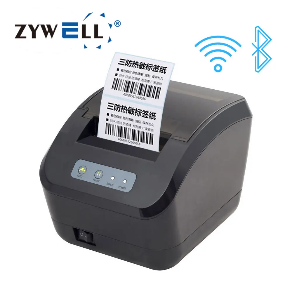 Zywell 3inch 80mm Inkless Thermal Label Writer Printer with Receipt and Barcode Printing Option ZY609