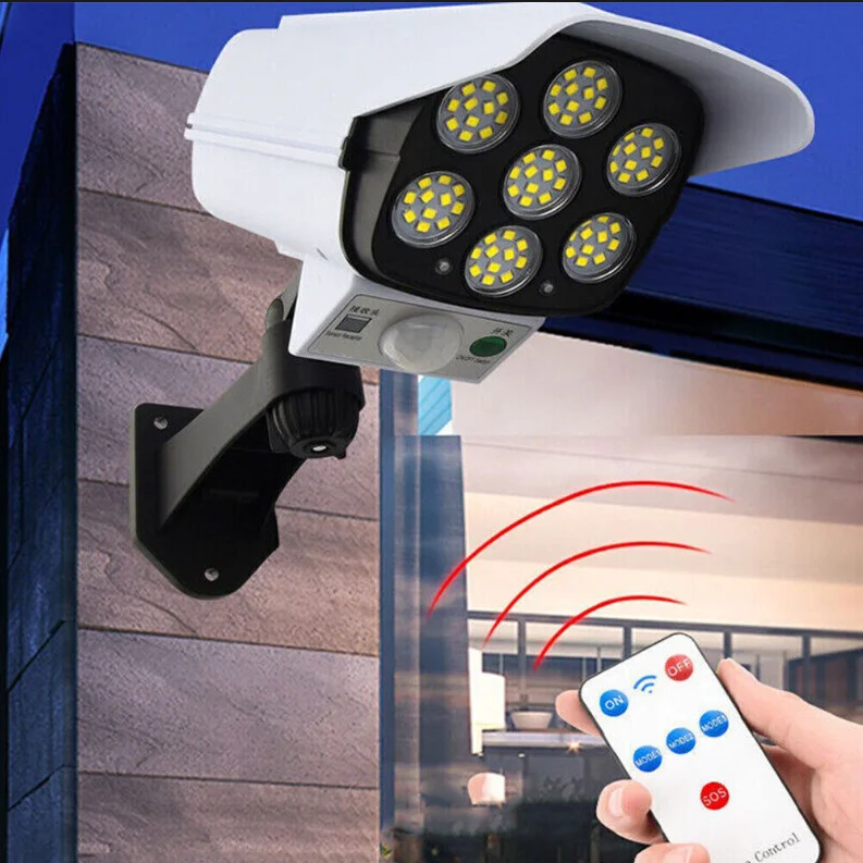 Solar Power Dummy Security Camera  LED Blink Light Outdoor CCTV
