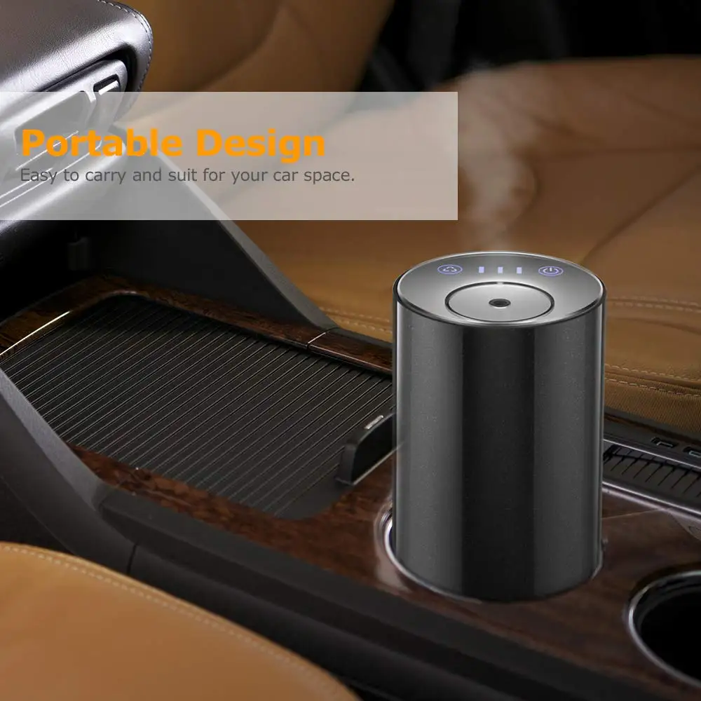 High Quality Portable Aluminium Alloy Waterless Car USB Aroma Oil Diffuser Rechargeable Nebulizering Aromatherapy Diffuser