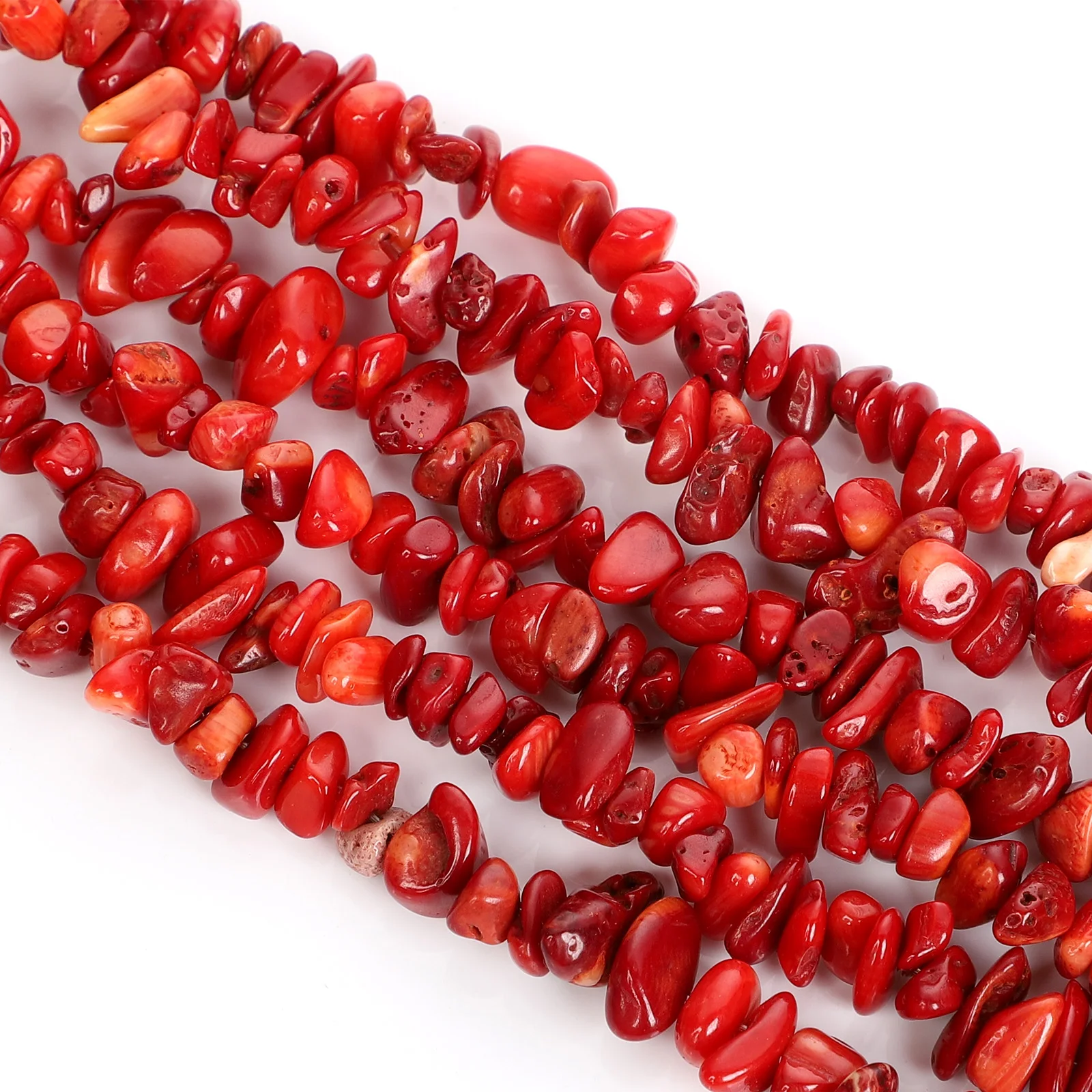 Red Coral Stone Chips Beads Strands Natural Stone Beads Loose Beads For Jewelry Making DIY Bracelets Handmade
