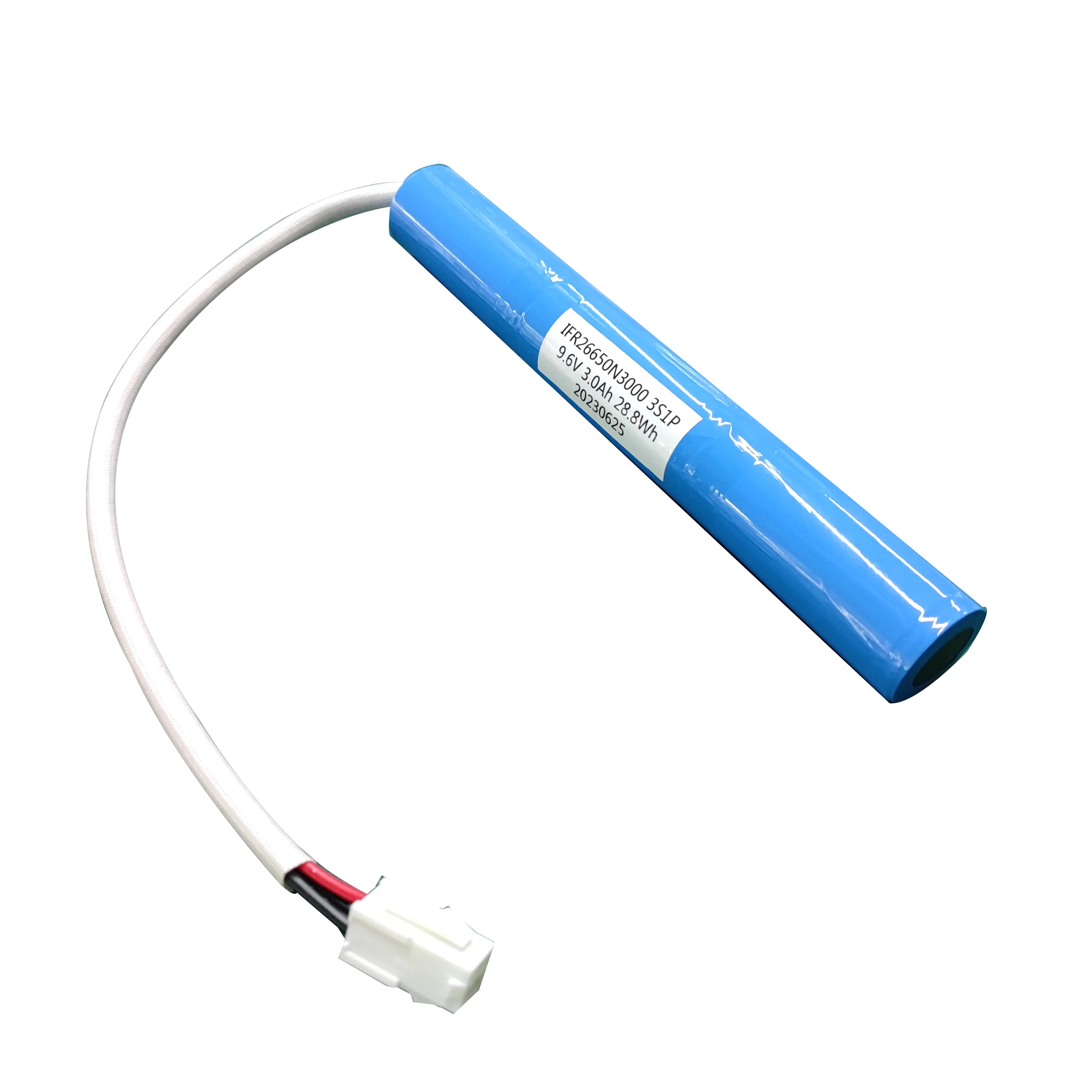 OEM rechargeable lifepo4 small battery 9.6V 1500mAh 18650 light weight emergency light battery pack