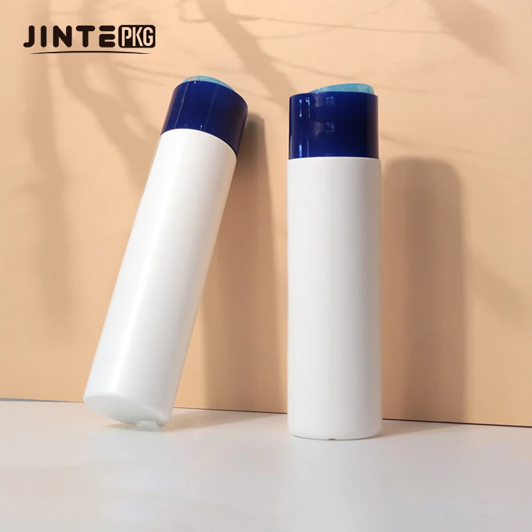 Wholesales 100ml 250ml White HDPE Squeeze Bottle With Wide Mouth Disc Cap For Cosmetic Packaging Shampoo Bottles