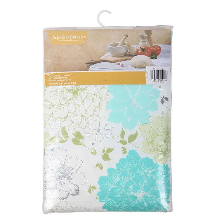 Good Quality Flannel Individual Printing PEVA And NON-WOVEN BACK tablecloths
