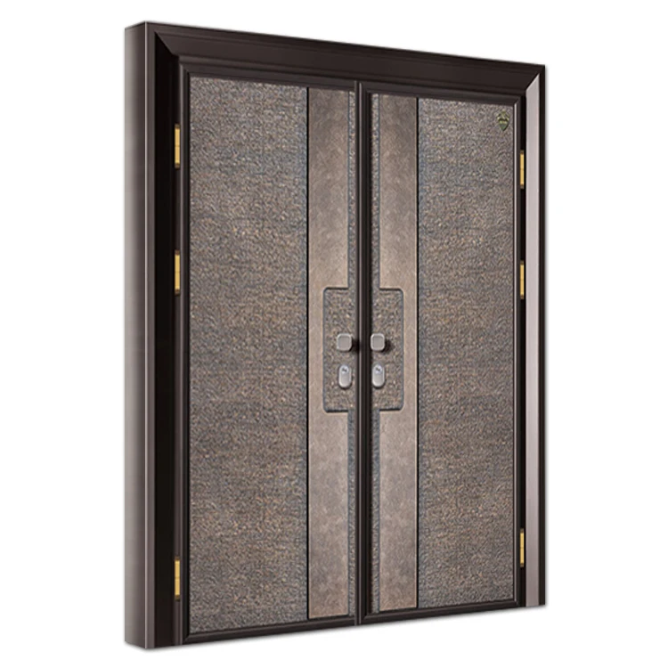 Exterior front entry shellproof metal doors design house villa outdoor bulletproof double steel armored door