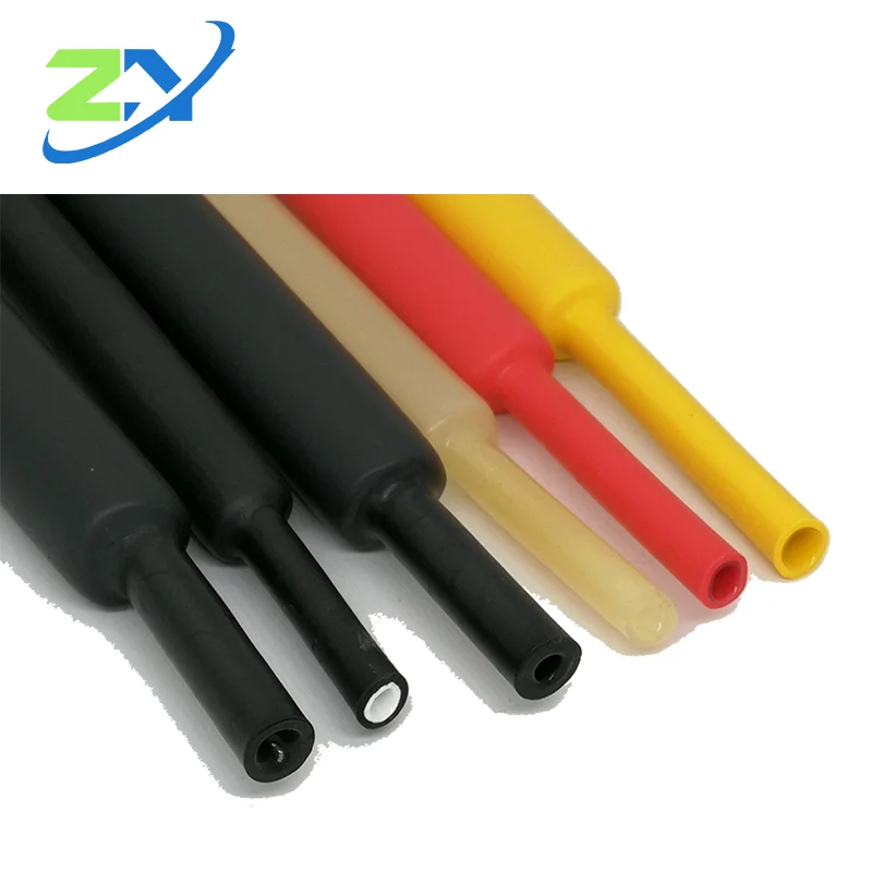 4:1 or 6:1 High shrinkage Dual wall Heat Shrink Tube With adhesive lining Black Insulating PE Glue Heat Shrink Sleeve