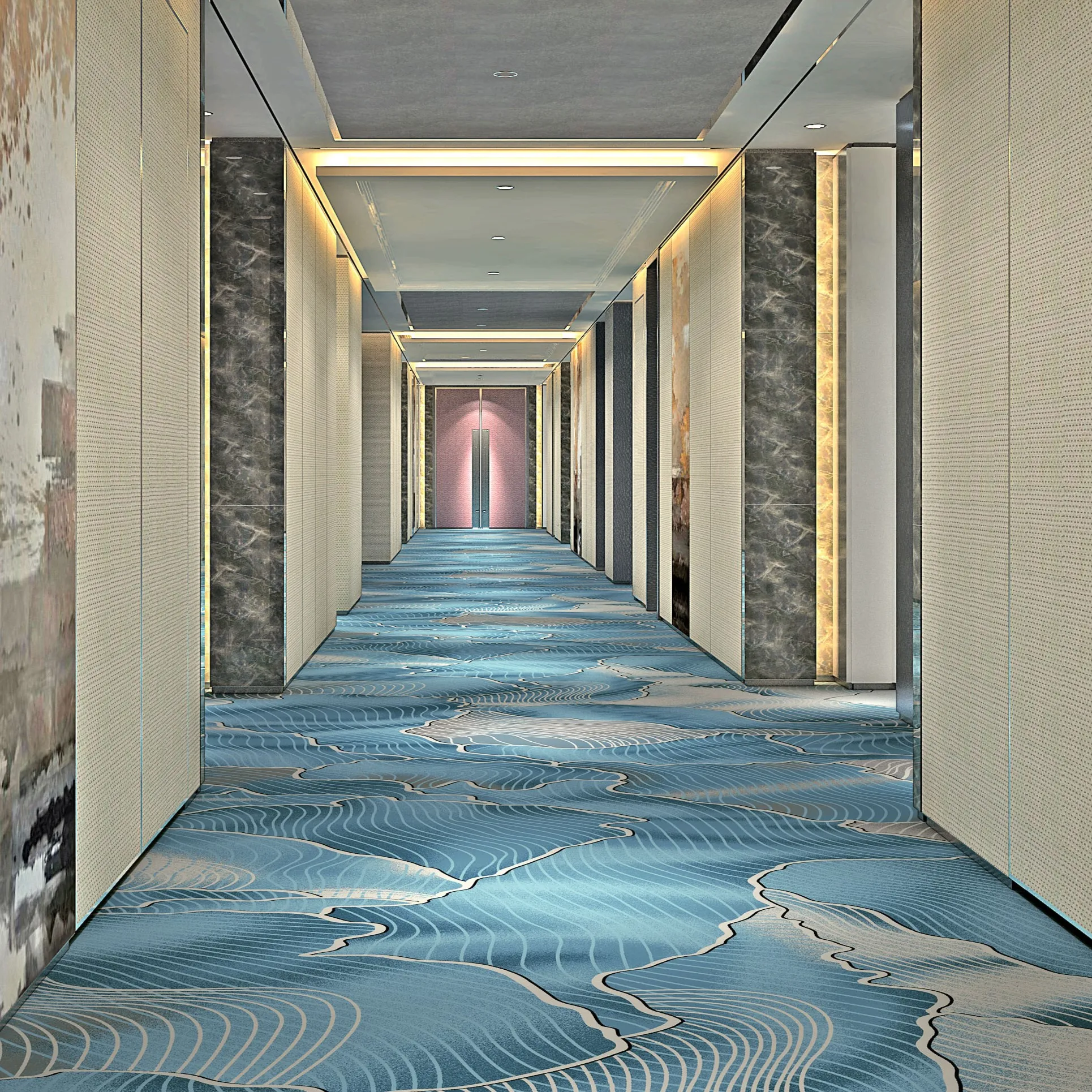 Factory direct polyester printed carpet can be customized full carpet hotel and office carpet