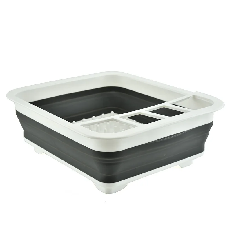 Multi Function Easy Storage Collapsible Dish Rack And Cutlery Holder