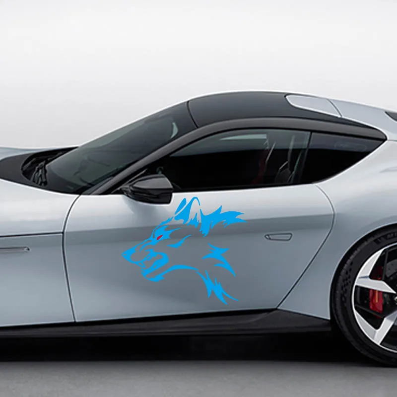 Модные наклейки на голову зверя волка Настраиваемые Спортивные и милые Стильные кузов автомобиля черный/серебристый виниловый чехол для гоночного