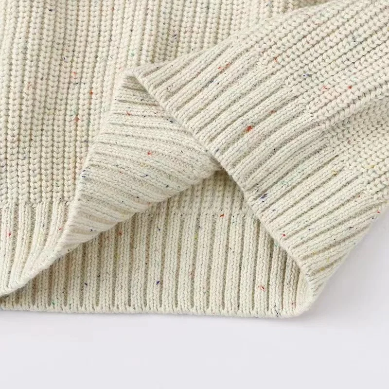 Customization 100% Colored Cotton Children Sweaters Oversize Chunky Knitted Jumper Crew Neck Infant Kids Girls Pullover