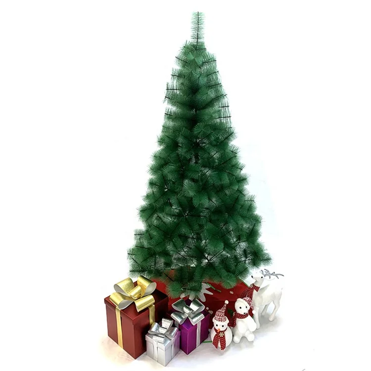 Commercial holiday chinese zhejiang yiwu feel real realistic 6ft 7ft pine needle artificial christmas trees