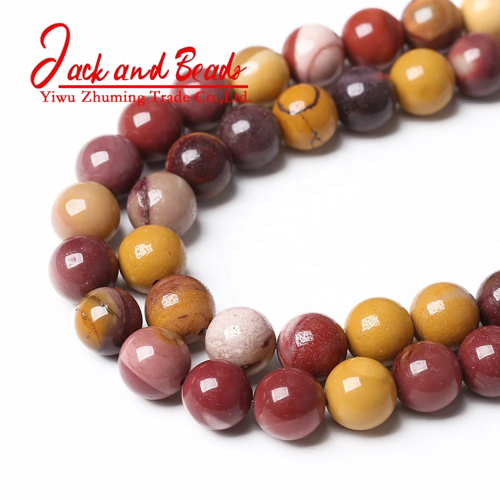 
Wholesale Natural Stone Yellow Mookaite Gemstone Round Loose Beads 15