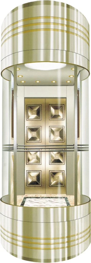 Electric High Glass Panoramic Elevator Lift for 13 Persons