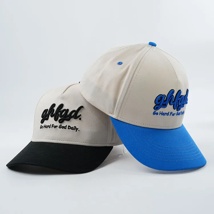 Бейсболка из хлопка с изогнутыми полями 3D-вышивкой