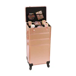 Foretrend New  Stagiant Rolling Makeup Train Case Large Storage Cosmetic Trolley 4 in 1 Large Capacity Trolley Makeup Travel