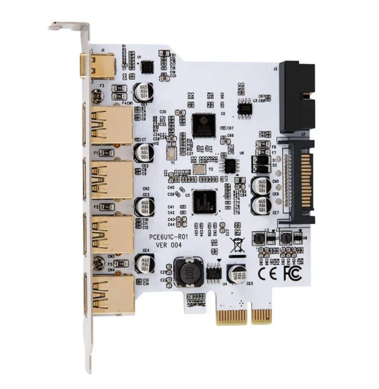Add On Card USB 3.0 Type C PCI Express PCI-E to USB 3.0 Controller 5Port + 1Port USB 3.1 Expansion Card Adapter