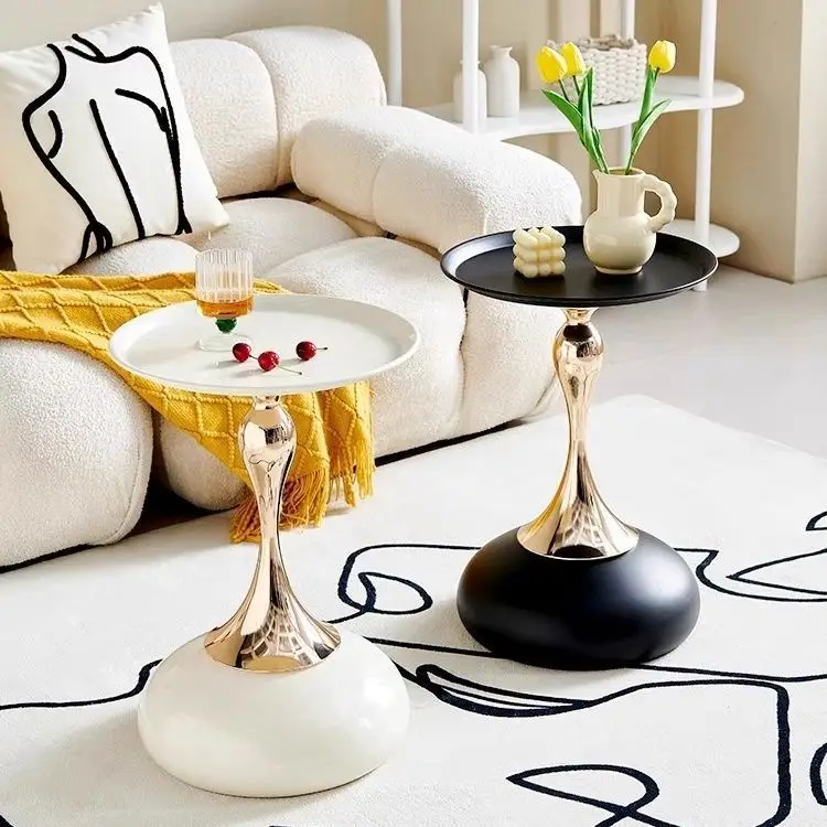 Solid Wood Small Oval Coffee Table Creative Edge Few Corners Light Luxury Living Room Furniture Coffee Table