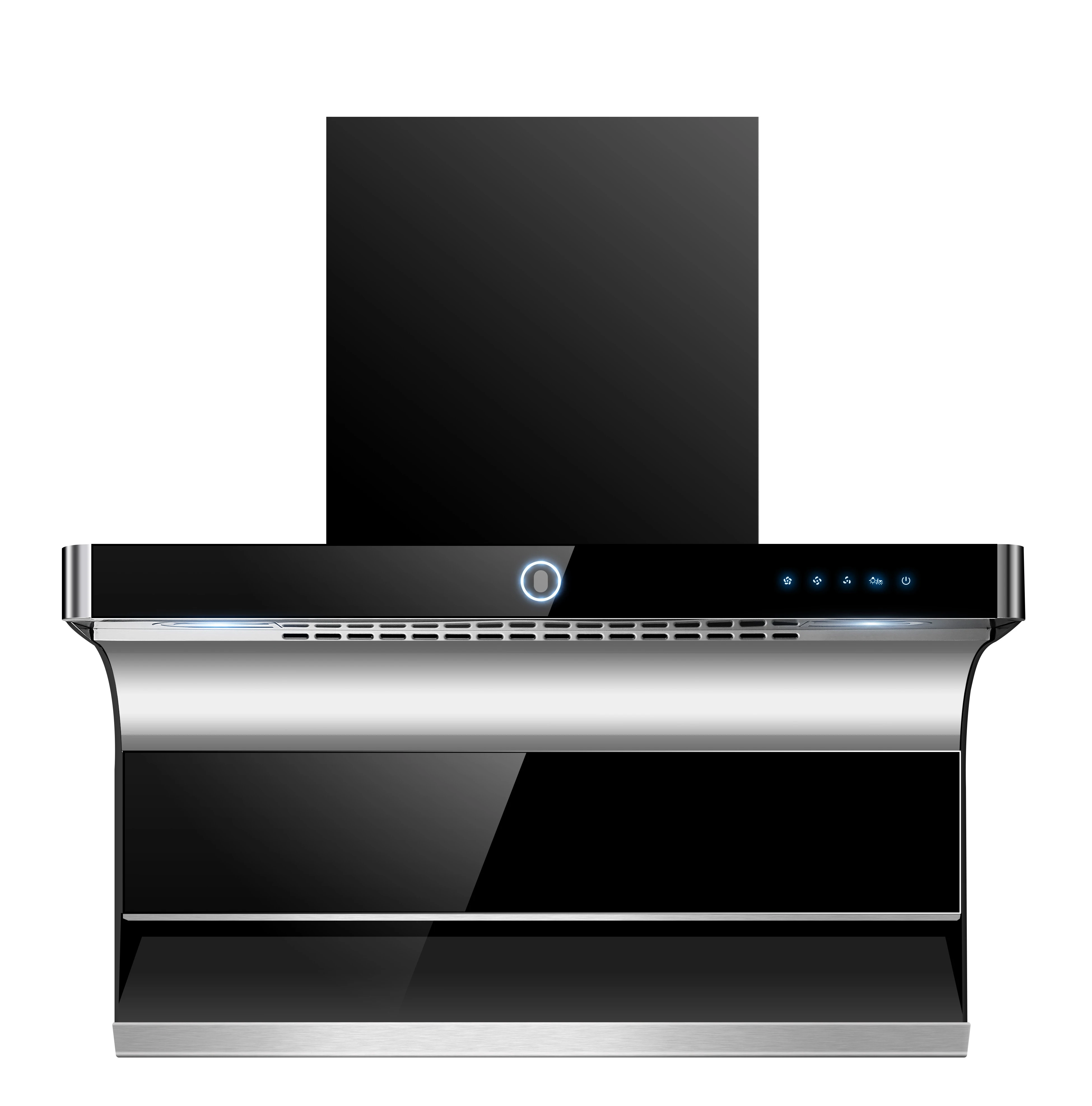 Good price stainless steel best kitchen fume extractor commercial energy-saving high suction range hood