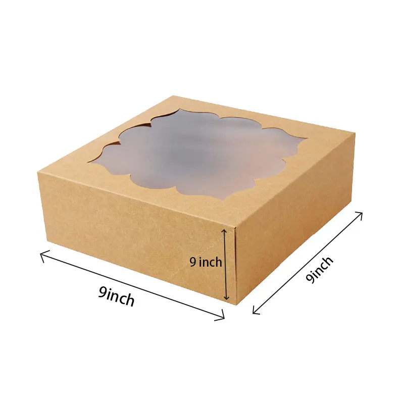 Cake Shop Durable Desert Pastry Boxes Cake Bulk, Cake Packing Box Paper With Window Clear