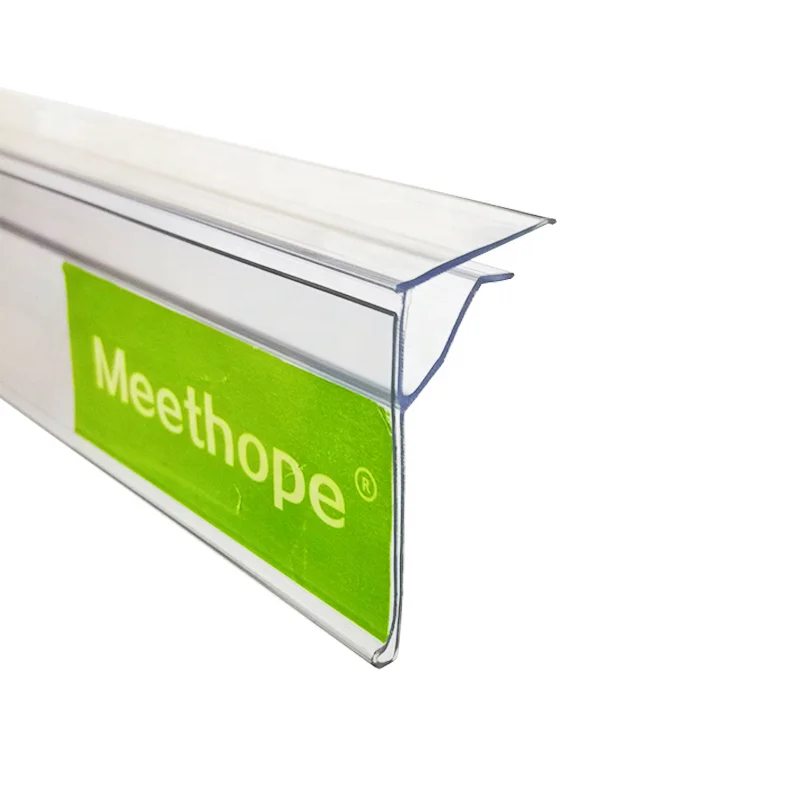 Extruded Plastic PVC ticket holder price tag label snap up cheap shelf talkers Pharmacy flat surface glass shelf data strip