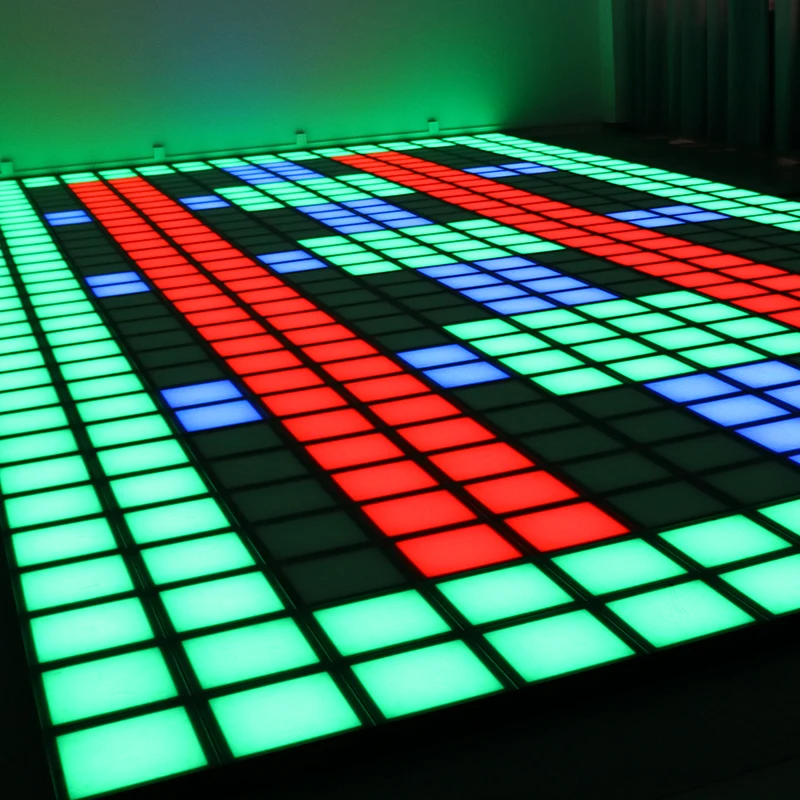 30x30cm 25x25xm glass tile activate floor led game