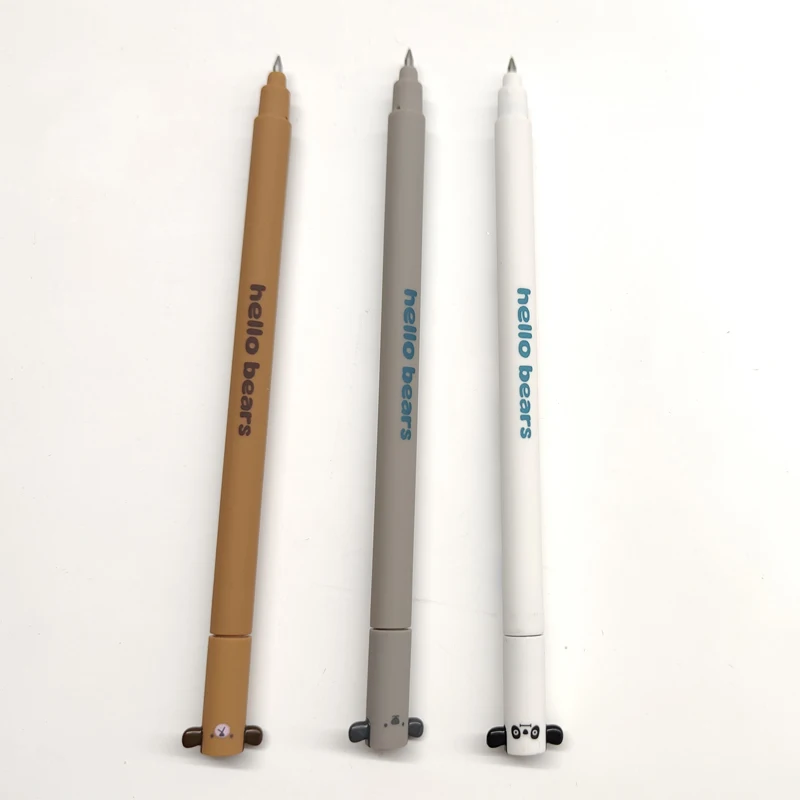 Узор в виде животных удобные резиновые покрытием баррель f: кристально-голубой милый дизайн со стирающимися чернилами гелевая ручка стереть синего