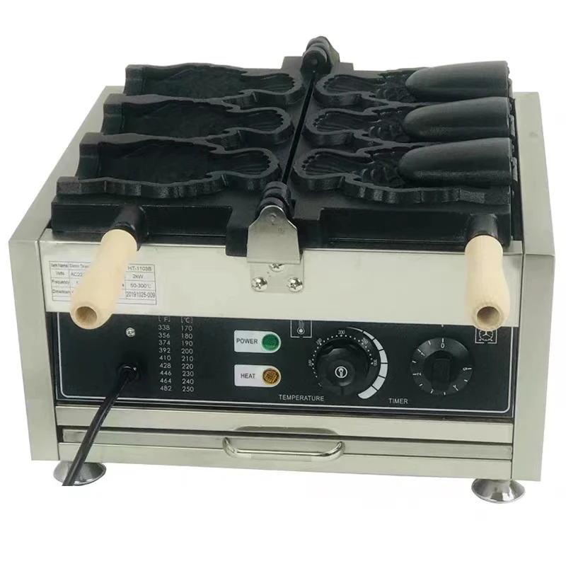 Commercial Newest Ice Cream Fish Shape Cake Waffle Cone Machine Open Mouth Taiyaki Maker CE approved 110V/220V