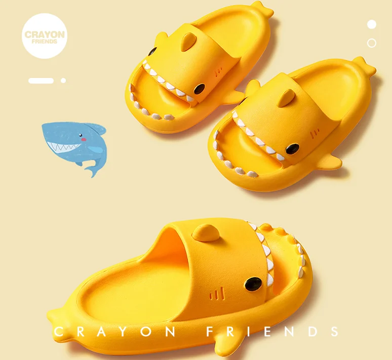 Cartoon EVA 3D Shark Children Summer Swimming Pool Sandals  Baby Non-Slip Soft Sole Beach Slippers