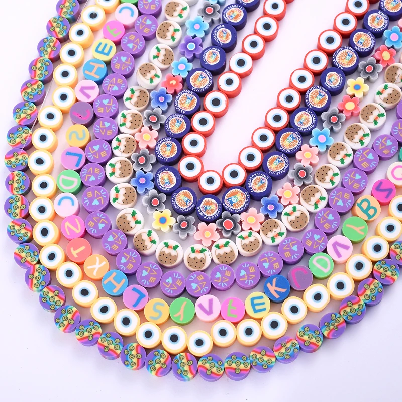 
Approx 40Pcs Mixed Color Cute Patterns Shapes Printing Clay Beads Polymer Clay Loose Beads For DIY Making Jewelry Accessories 