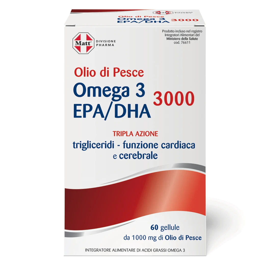 Made In Italy Cardiac Function And Triglycerides Omega 3 EPA/DHA 3000 Softgel Capsule Fish Oil For Adults