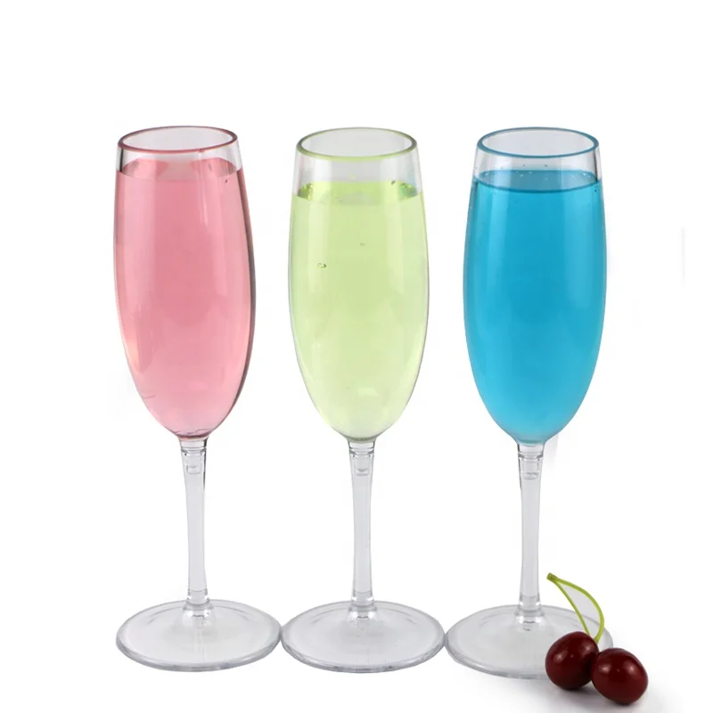 champagne glasses plastic detachable plastic wine glass unbreakable champagne flute set
