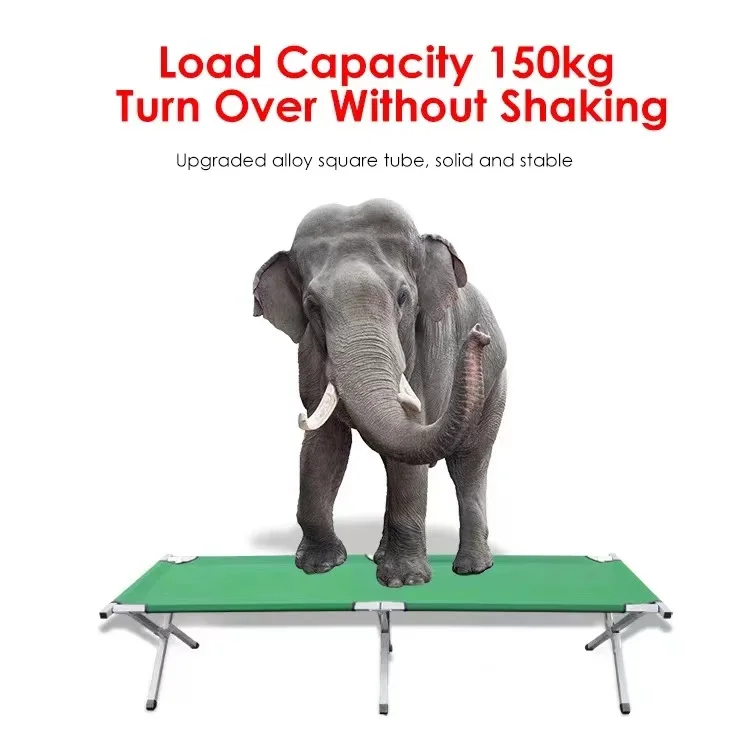 Armygreen Camping Bed Ultralight Cot Customized Aluminum Factory Price Foldable Easy-to-Install Portable Camping Bed for Outdoor