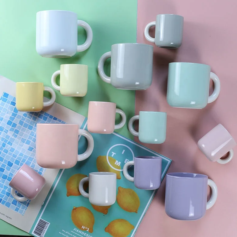 Colorful Macaron Cute milk cup Wholesale Mug Bulk Ceramic Mini Mugs bulk kids mug