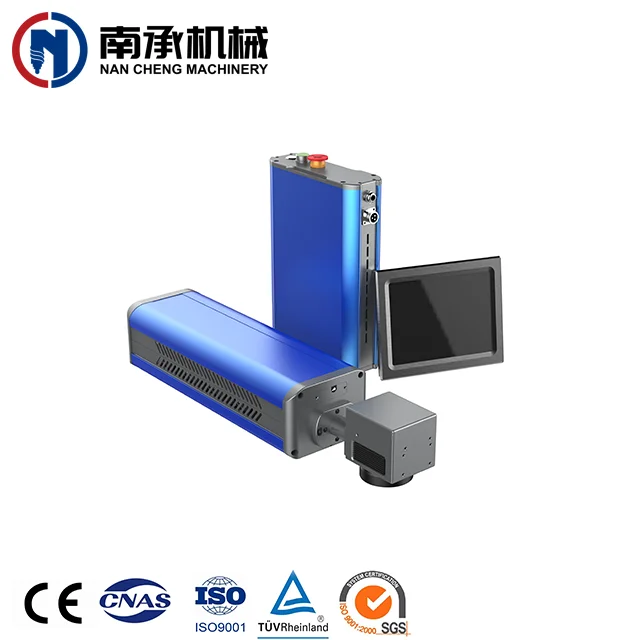 20/30W Fast Speed Expiry Date Batch Coding Machine Fiber Co2 Online Flying Laser Jet Printer For Glass Plastic Bottle