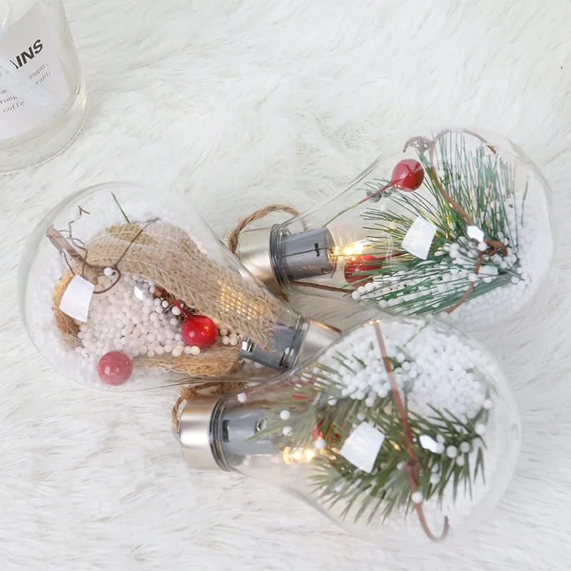 
Wholesale clear ball with hanging polar bear christmas decoration lights 