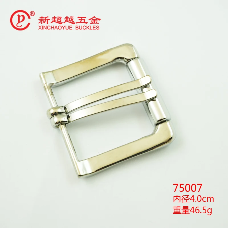 The quality zinc alloy single pin strap buckles custom metal 40mm roller double prong belt buckles