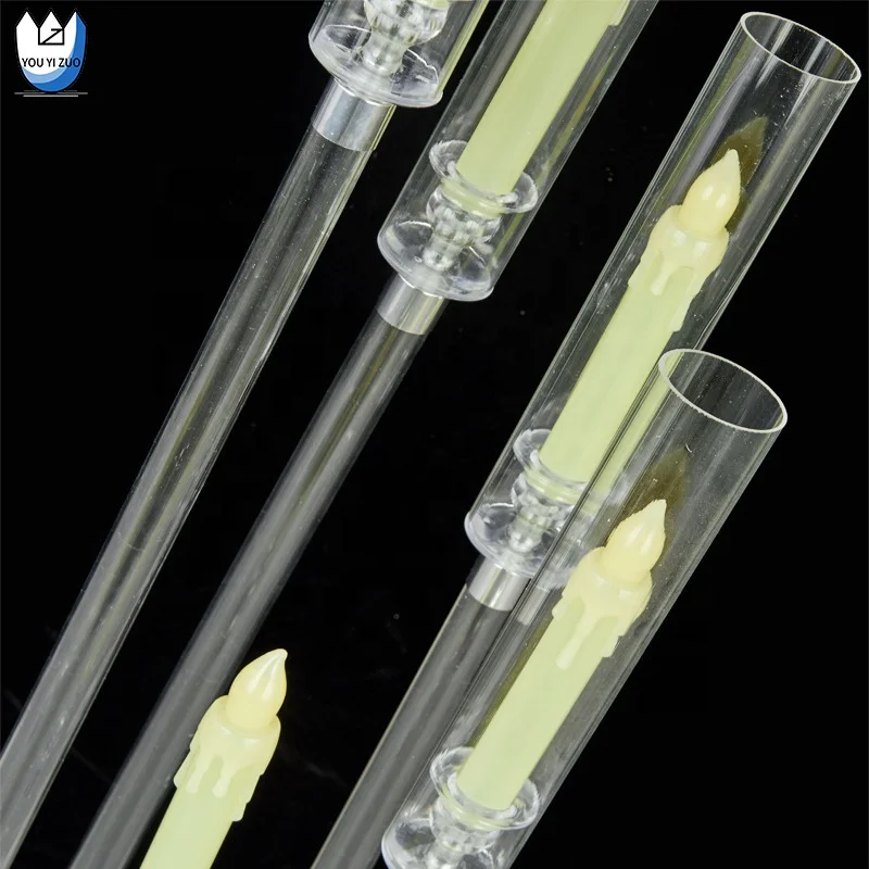 YYZ Crystal Gold Candle Stand Display Electronic Candelabra Centerpieces Stand Candle Cylinder Candle Holders For Restaurant