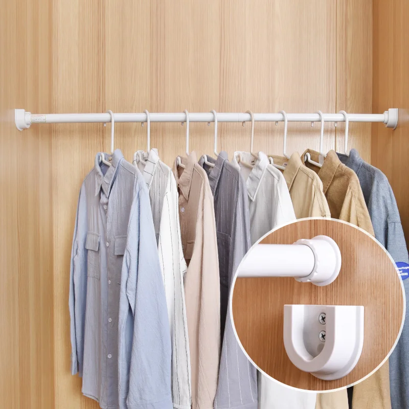 Telescopic White clothes hanging rod LGY-40