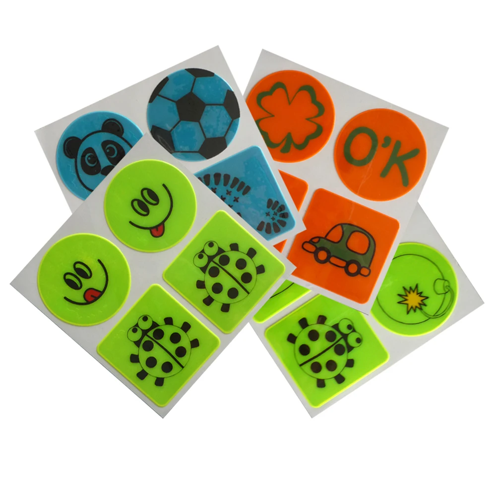 China Wholesaler PVC Decorative Safety Fluorescent Yellow Reflective Label Sticker For Kids