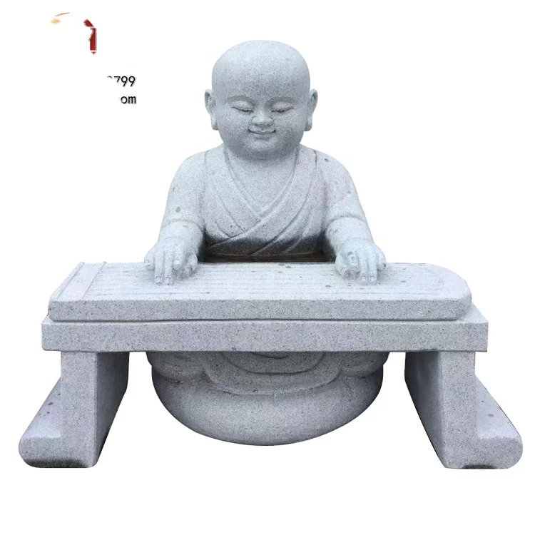 Life Size Cute Little Granite Stone Shaolin Baby Buddha Monk And Lovely Garden Stone Small Buddha Sculptures Carving