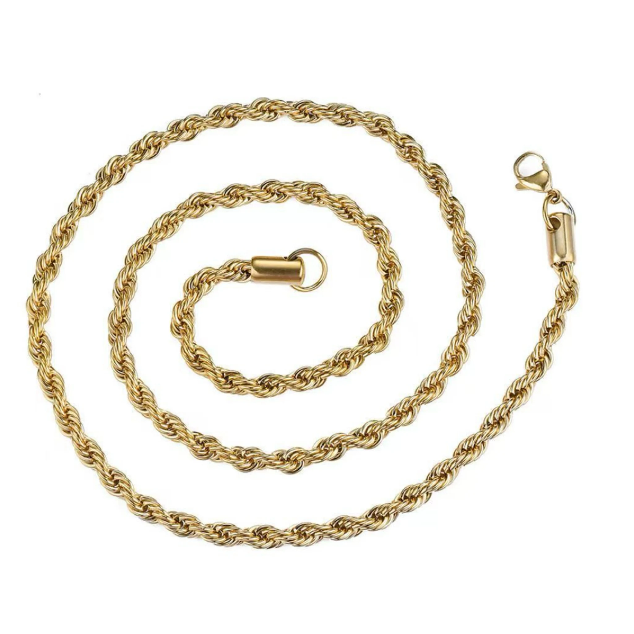 Hot Sale Twisted 14k Gold Plated Franco Figaro Link Chain Necklace Filled Cable Rope Chain