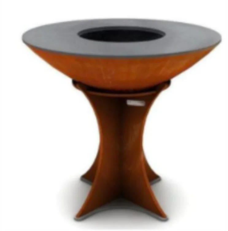 100cm Diameter Fire Pit Bowl with BBQ Top Plate and Wood Storage for Outdoor BBQ and Wood Burning